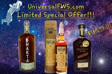 UniversalFWS.com Limited Special Offer (EH Taylor Small Batch, Myers Rum Finished in Sazerac Rye Casks, Bhakta)
