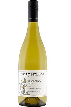 Toad Hollow 2020 Medocino Unoaked Chardonnay Wine