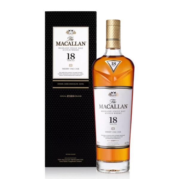 Macallan 18Yr Sherry Oak Cask 2024 Highland Single Malt Scotch Whisky 750ml