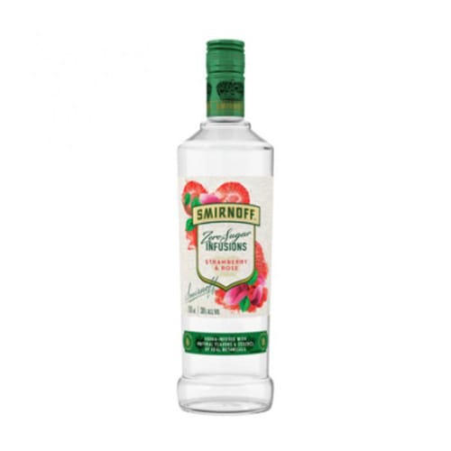 Smirnoff Zero Sugar Infusions Strawberry and Rose Flavored Vodka 750ml