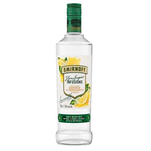 Smirnoff Zero Sugar Infusions Lemon and Elderflower Flavored Vodka 750ml