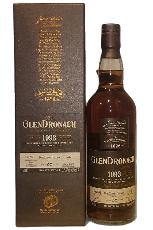 Glendronach 1993 28Yr Pedro Ximenez Sherry Puncheon Single Cask Single Malt Scotch Whisky 700ml