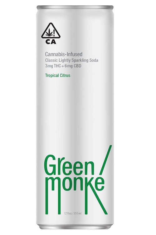 Green Monke THC Infused Tropical Citrus Soda 10MG THC 12oz Can