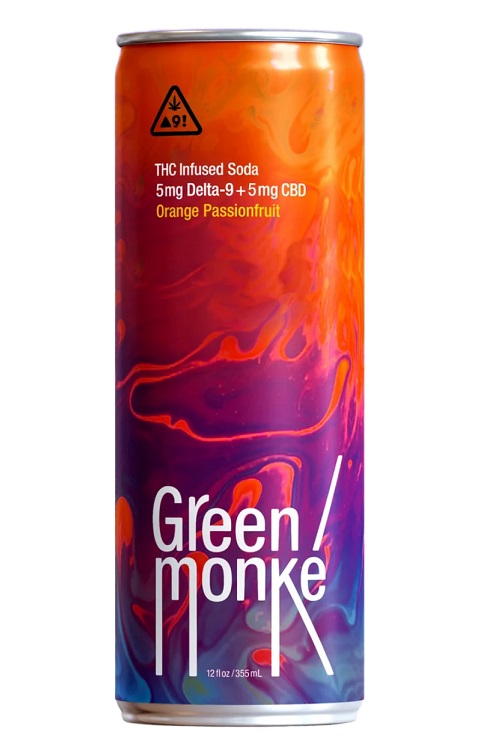 Green Monke THC Infused Blue Raspberry Soda 10MG THC 12oz Can