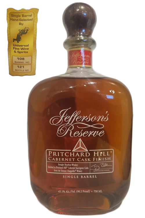 Jeffersons Private Barrel Select Pritchard Hill Cabernet Cask Finish Straight Bourbon Whiskey 750ml