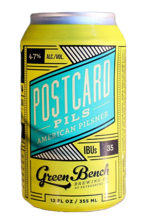 Green Bench Postcard PIlsner 6pk