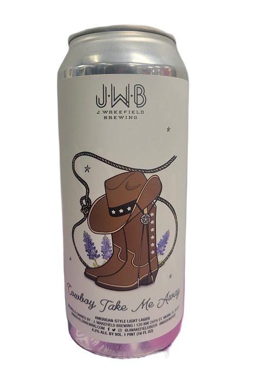 J Wakefield Brewing Cowboy Take Me Away American Light Lager 4pk