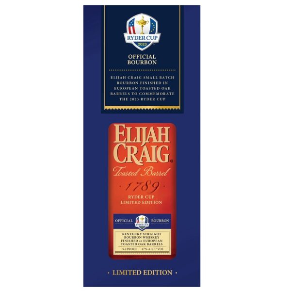Elijah Craig Toasted Barrel 2023 Ryder Cup Limited Edition Kentucky Straight Bourbon Whiskey 750ml