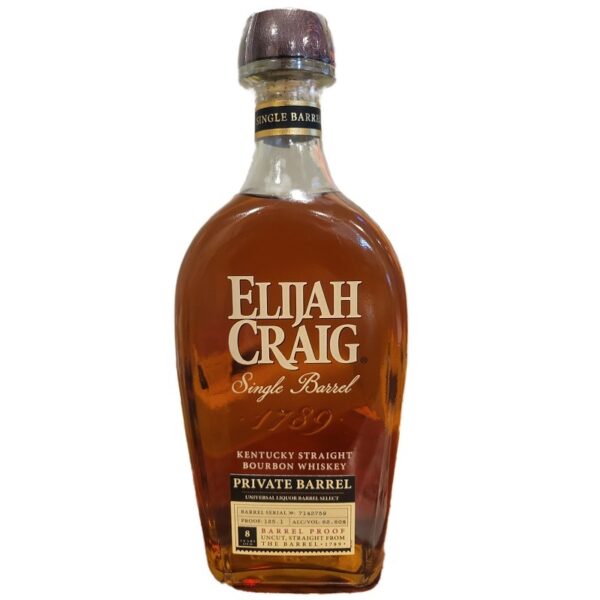 Elijah Craig 8Yr Barrel Proof Private Barrel Select Kentucky Straight Bourbon Whiskey 750ml