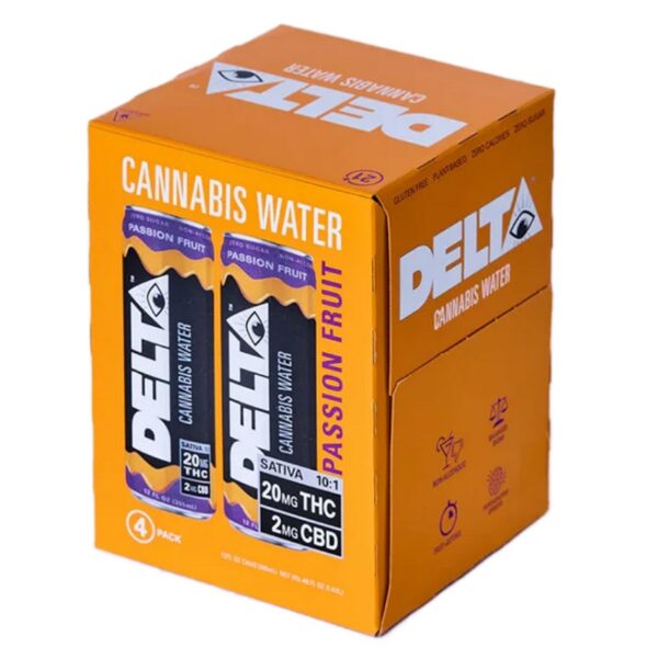 Delta Cannabis Water Passion Fruit 20MG THC 5MG CBD 4pk