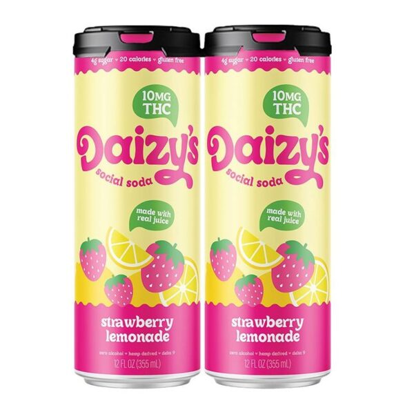 Daizy's Social Soda Strawberry Lemonade 10MG THC 4pk