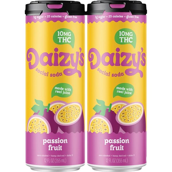 Daizy's Social Soda Passion Fruit 10MG THC 4pk