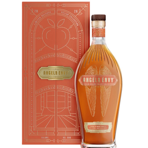 ANGELS ENVY STRAIGHT RYE WHISKEY FINISHED IN PEACH BRANDY & TOASTED OAK BARRELS 750ML